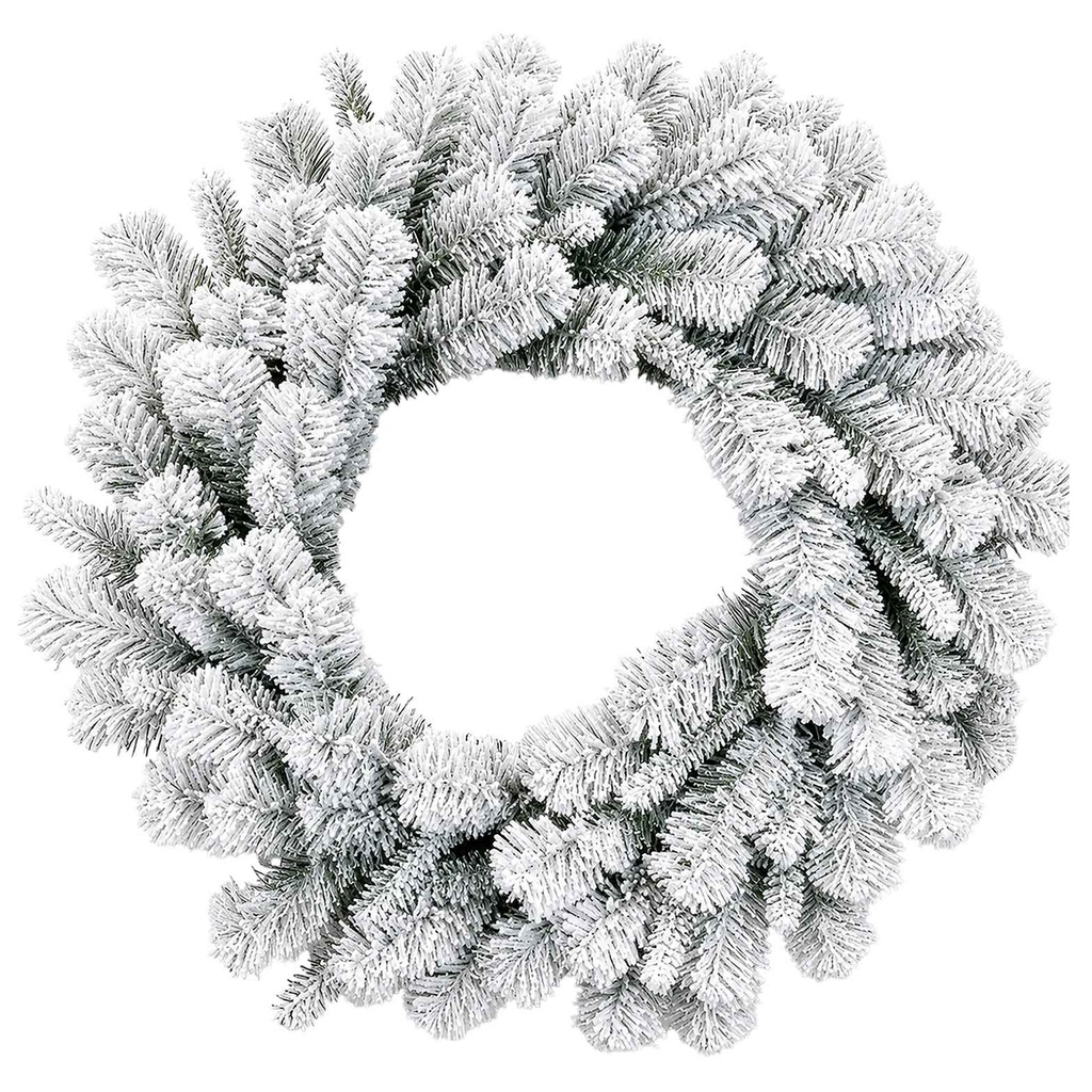 Flocked Wreath Tip-Frosted, 24"