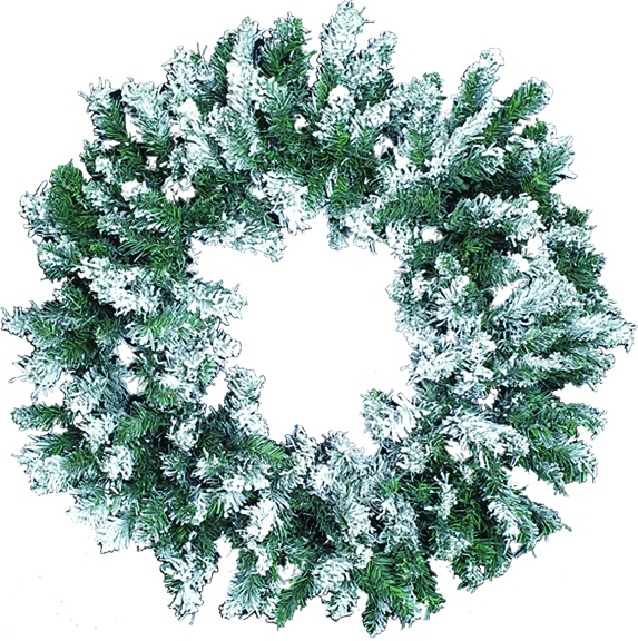 Flocked Wreath, 24"