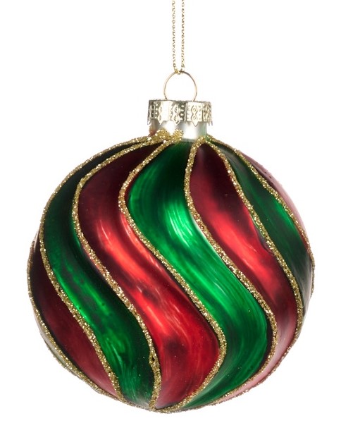 Swirl Glass Ornament, 8cm