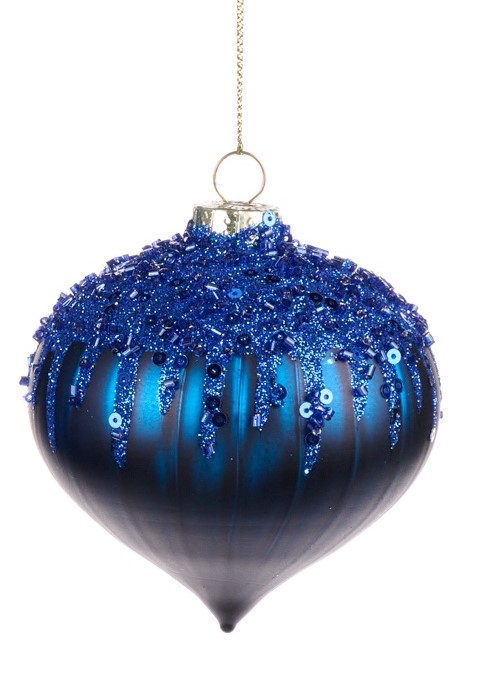 Sequined Glass Icicle Drip, 6cm