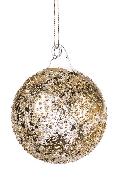 Textured Glass Ornaments, 8cm