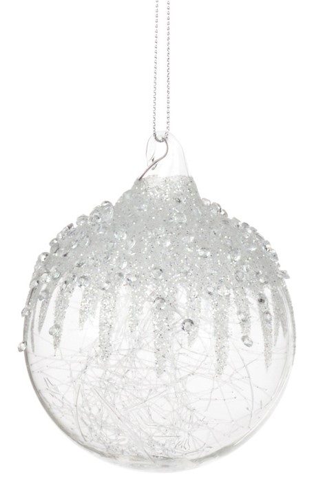 Textured Glass Ornament, 8cm