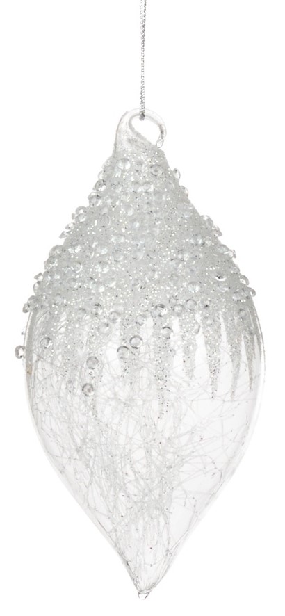 Textured Glass Ornament, 12cm