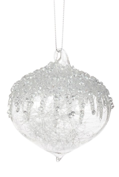 Textured Glass Ornament, 6cm