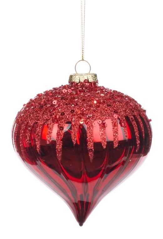 Sequined Glass Ornament, 7.5cm