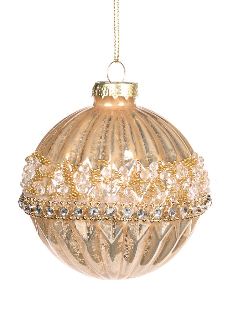 Sequin Glass Ball, 8cm