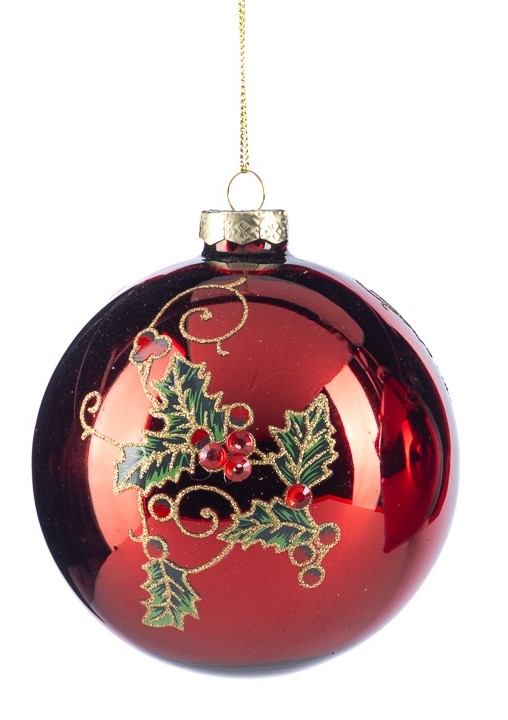Holly Berry Glass, 10cm