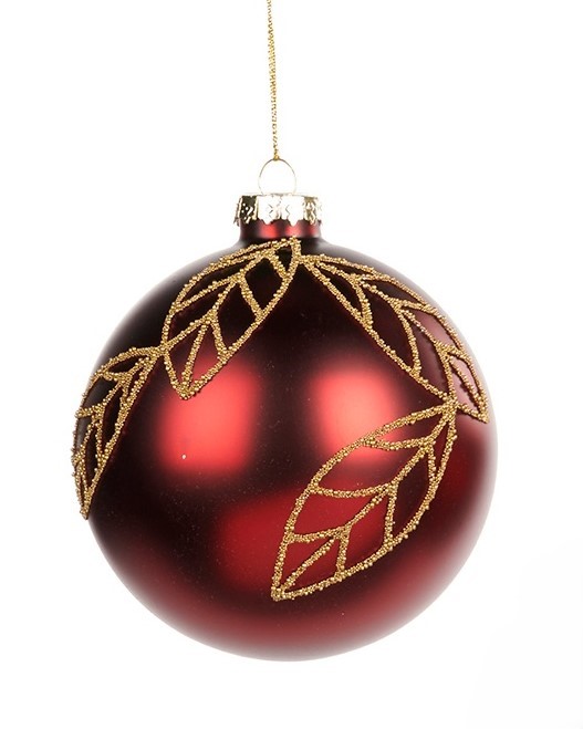 Leaf Glass Bauble, 10cm