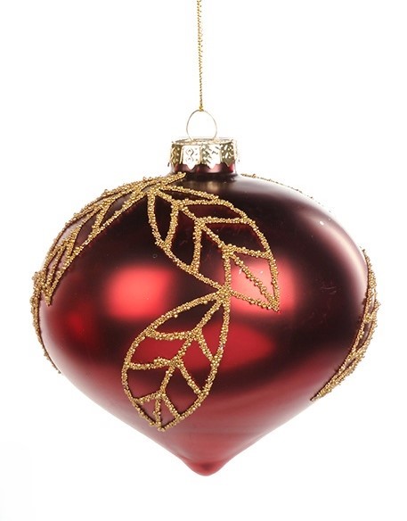 Leaf Glass Bauble, 7.5cm