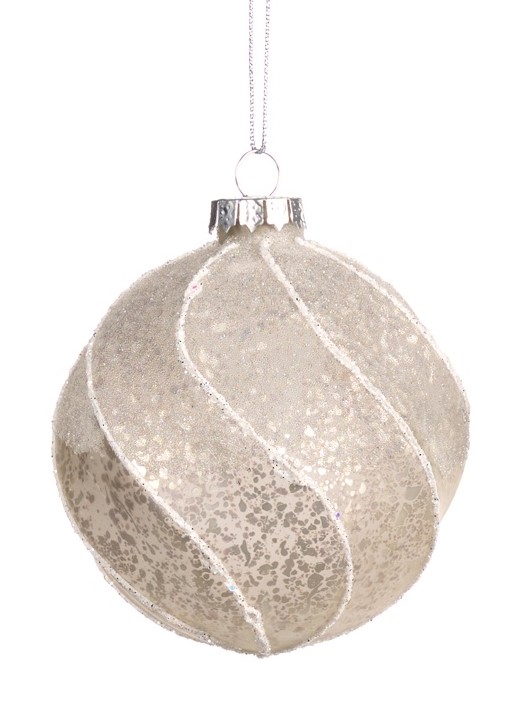 Swirl Glass Ornament, 8cm