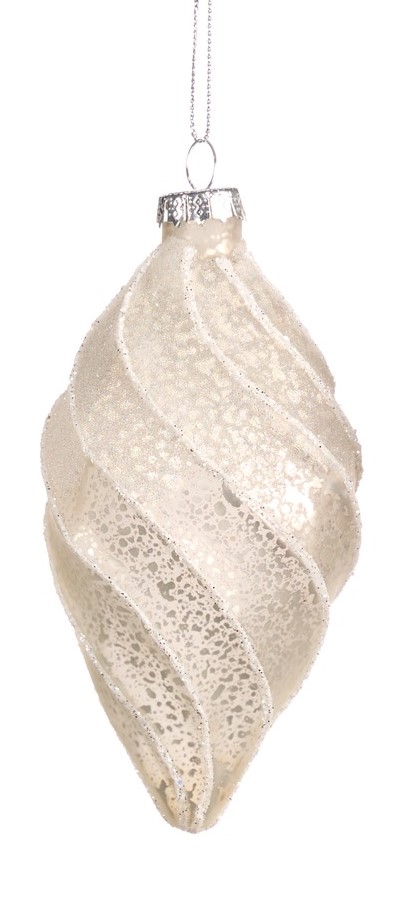 Swirl Glass Ornament, 12cm