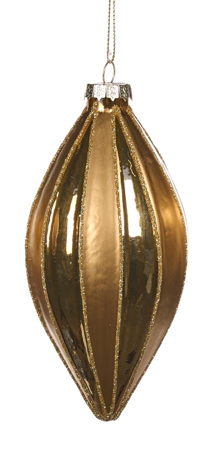 Striped Glass Bauble, 12cm