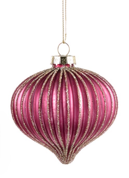 Ribbed Glass Bauble, 6cm