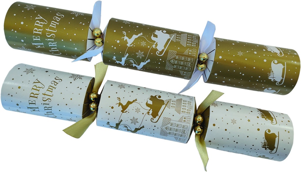 Luxury Crackers Sleigh Village, 12"
