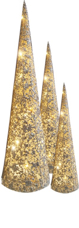 Illuminated Fiber Cone Trees, 35-60cm