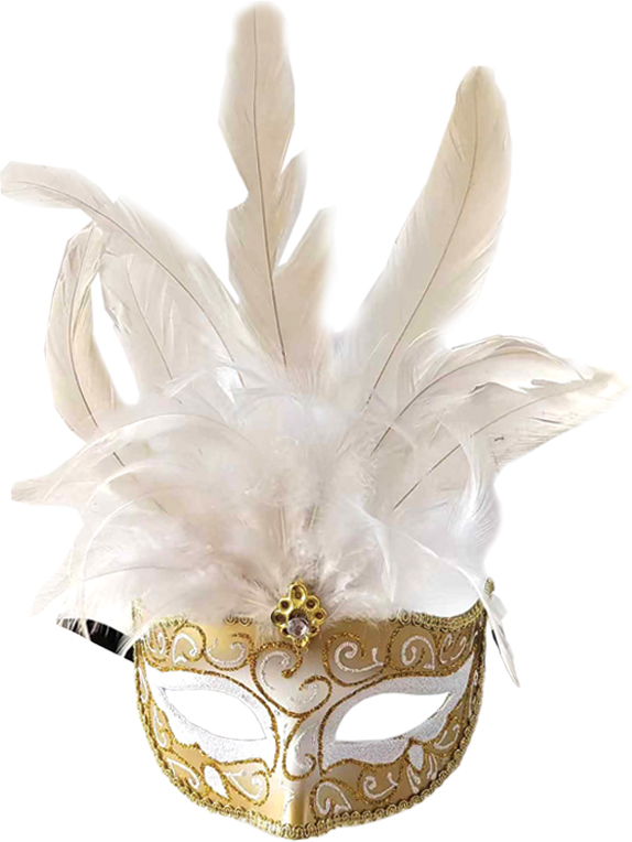 Feather Mask Floral Crest Plume