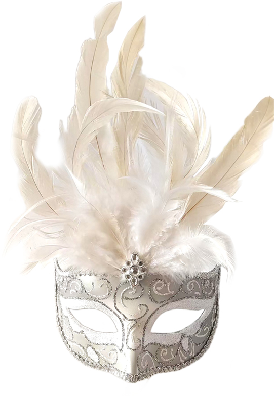 Feather Mask Floral Crest Plume
