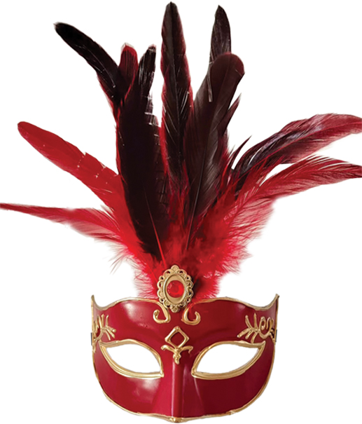 Feather Mask Amber Crown Plume