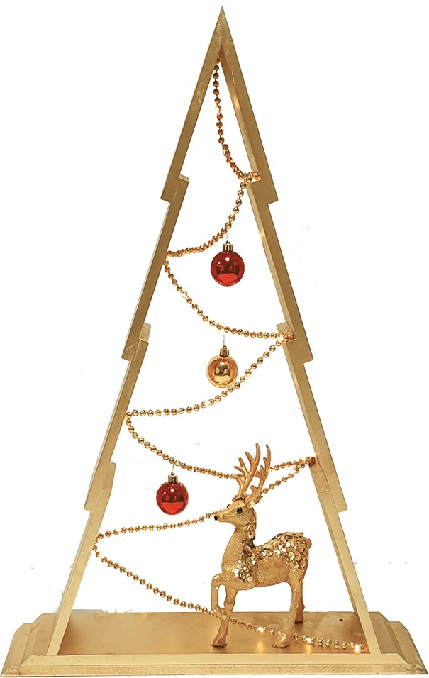 Illuminated Wooden Tree, 71cm