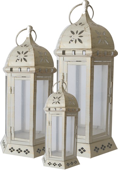 Brushed Crown Cutwork Lantern, 19cm