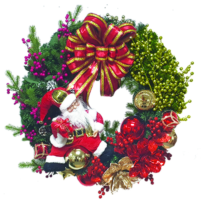 Decorated Wreath with Santa