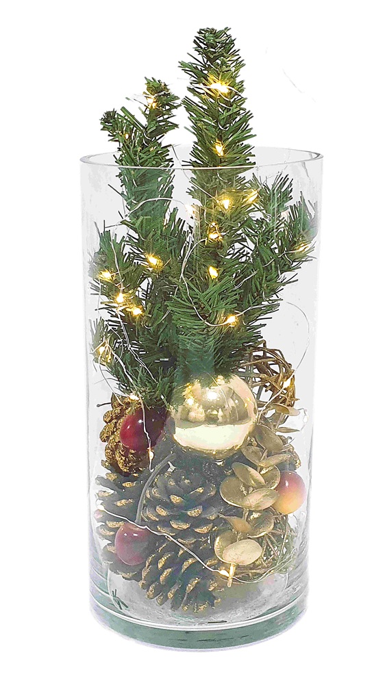 Cylindrical Glass Centerpiece, 35cm