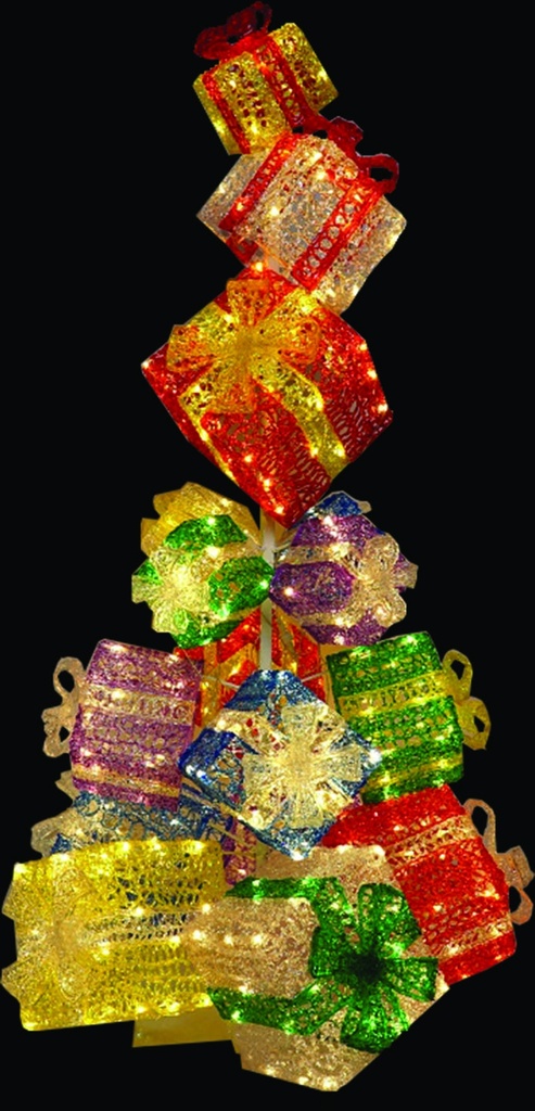 Illuminated Gift Box Tower, 1.5m