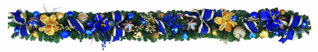 Decorated Garland Pinwheel Ribbon, 9' x 10"