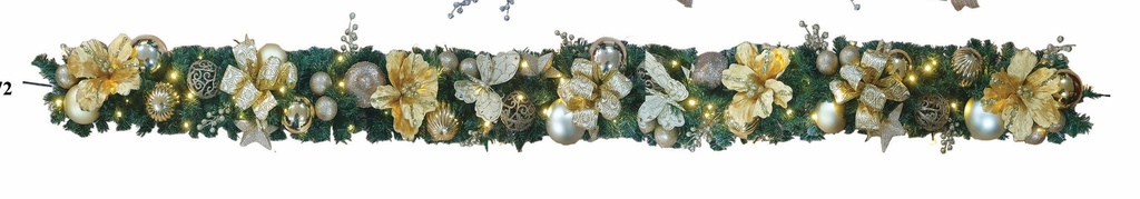Decorated Garland with Lights, 9'