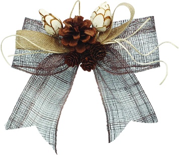 Decorated Sinamay Bow, 20cm