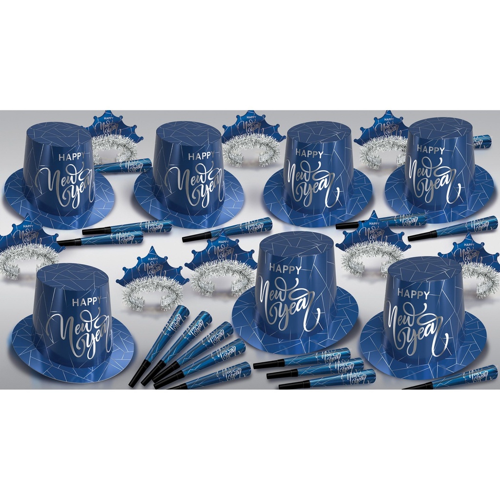 Midnight Blue Silver Assortment for 50