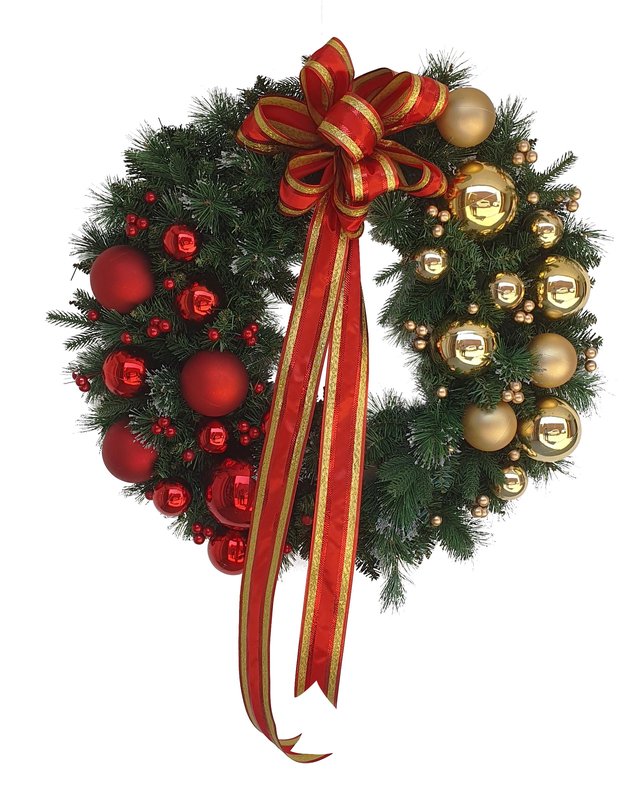 Decorated Wreath Split Bow, 30"