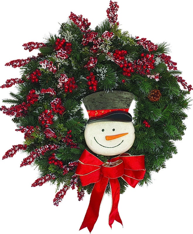 Snowman Wreath, 30"