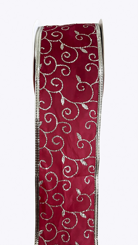Satin Ribbon Glitter Scroll