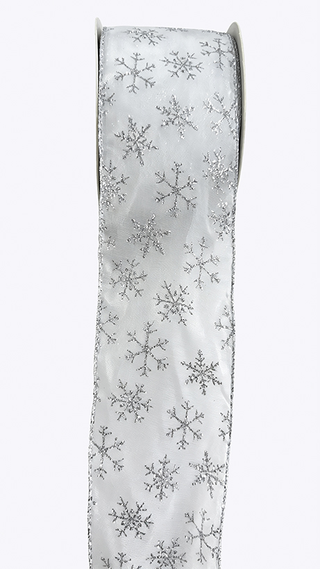 Satin Ribbon Glitter Snowflake