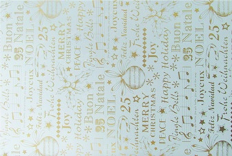 [LI045] Printed Gift Wrap Christmas Script, 10m