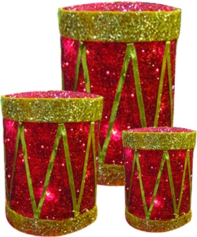 [OM013] Sisal Lattice Box Drums, 20-30cm