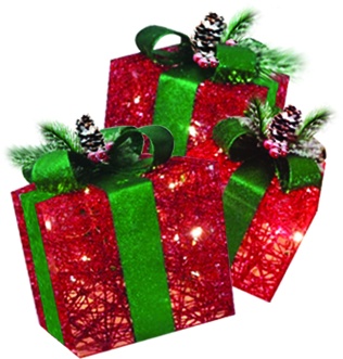 [OM077] Gift Box Pinecone Bow Set, 15-25cm
