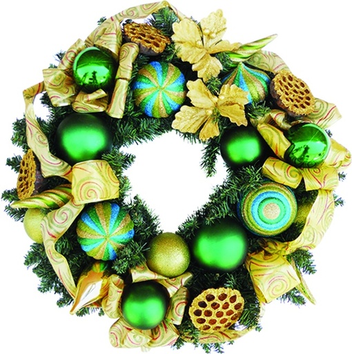 [REF033] Decorated Wreath Scroll Ribbon Jewel, 24"