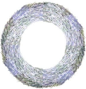 [SA015] Straw Frosted Wreath, 44cm