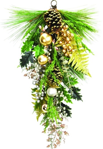 [SA043] Teardrop with Pinecones and Berries, 71cm