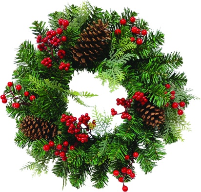 [GT007] Berry Pinecone Wreath, 50cm