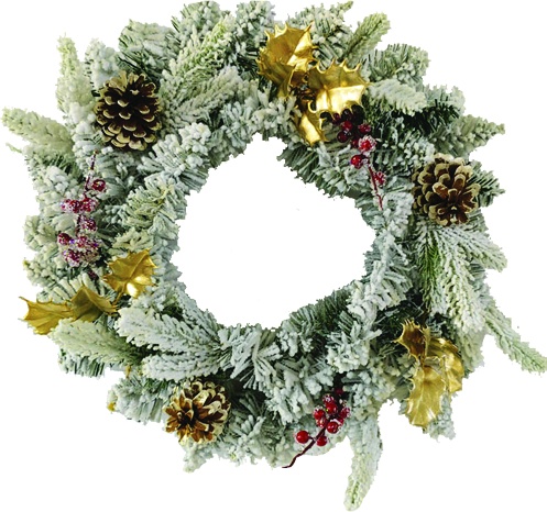 [GT009] Flocked Wreath, 55cm