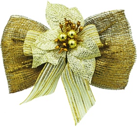 [REF131] Rosette Bead Sinamay Bow, 20cm