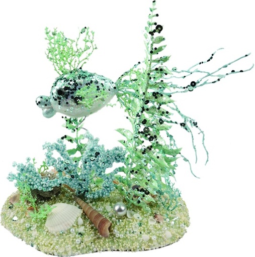 [EY126] Coral Fish Centrepiece, 28cm