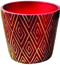 [RC017] Painted Glass Pot, 10.5cm