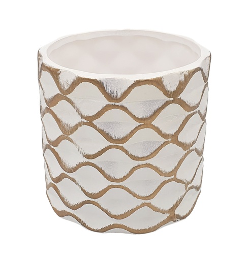 [RC018] Embossed Ceramic Pot, 10.5cm