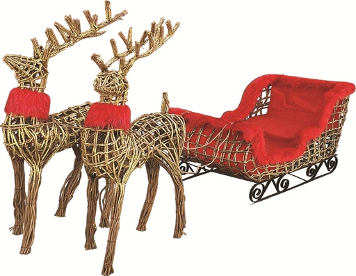 [SA022] Wireframe Deer Sleigh, 1.2m