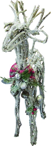 [EY046] Snowy Wooden Deer, 77cm