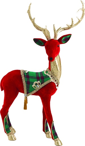 [LJ031] Deer Tartan Tassel Saddle, 55cm